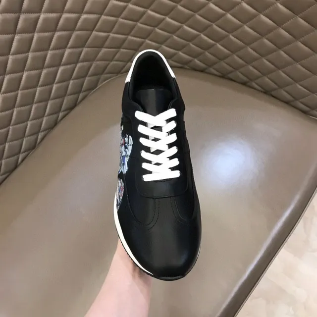 Black Multicolor Leather Upper Low-Top Silhouette Sneakers 4