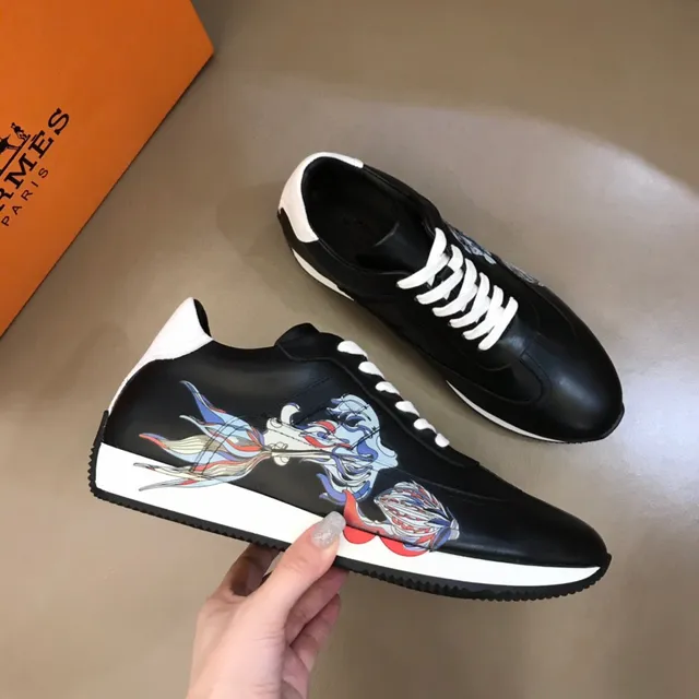 Black Multicolor Leather Upper Low-Top Silhouette Sneakers 6