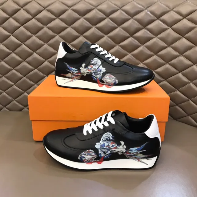 Black Multicolor Leather Upper Low-Top Silhouette Sneakers 7