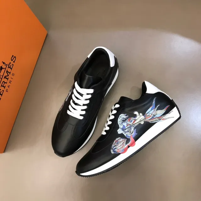 Black Multicolor Leather Upper Low-Top Silhouette Sneakers 8