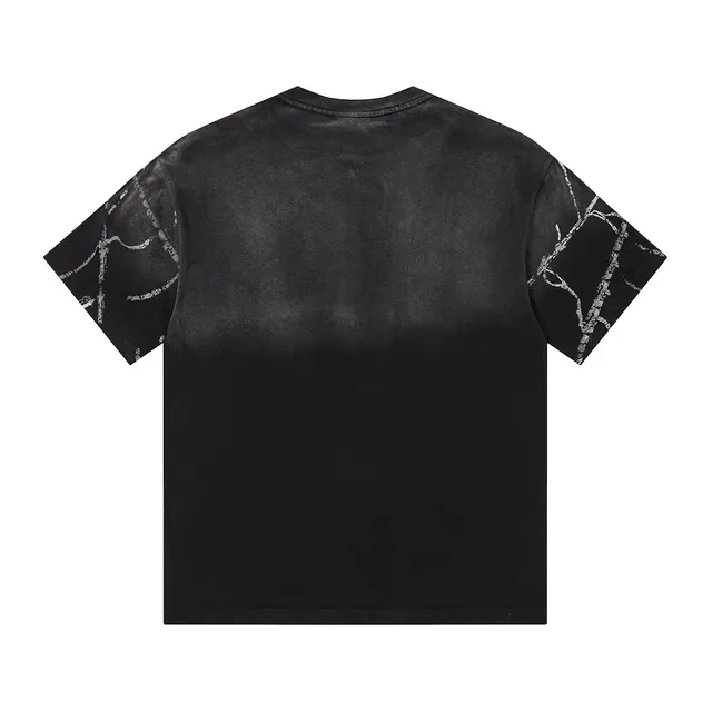 Black Multicolor Spider Web Graphic Print T-Shirt 3