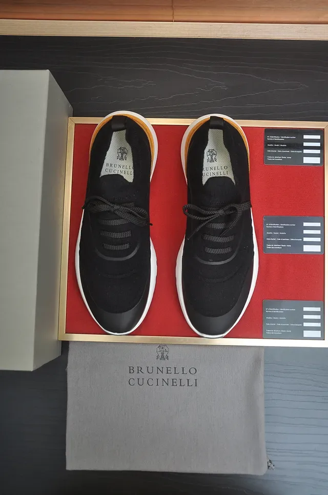 Black Orange Knit Upper Sculpted Layered Midsole Sneakers 5