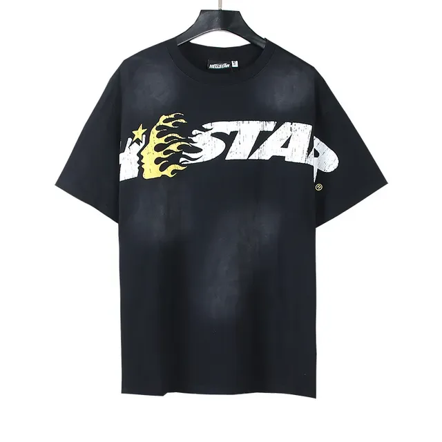 Black Oversized Graphic Flame Print T-Shirt 4