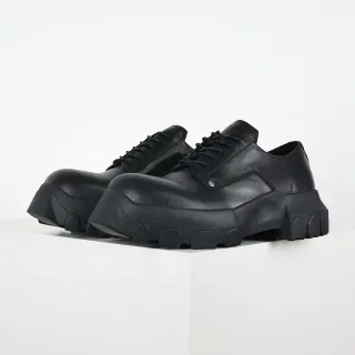 Black Oversized Platform Oxford Shoes