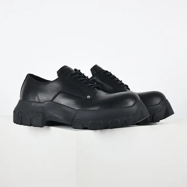 Black Oversized Platform Oxford Shoes 3