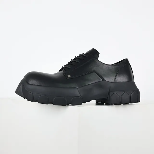 Black Oversized Platform Oxford Shoes 9