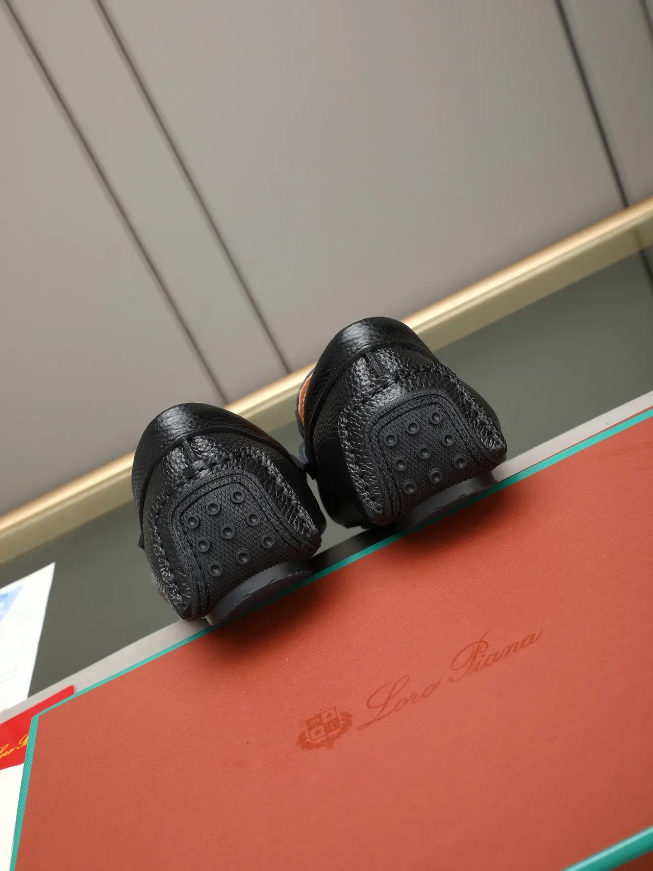 Black Pebbled Leather Tassel Loafer 4