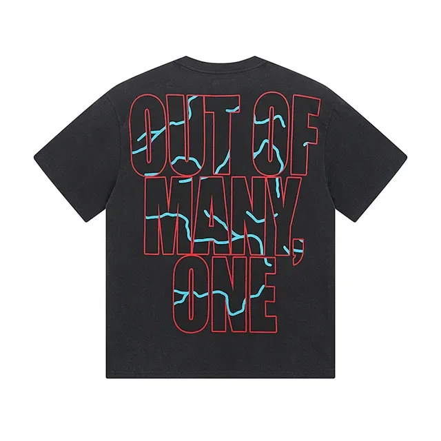 Black Red Graphic-Print Oversized Fit T-Shirt 3