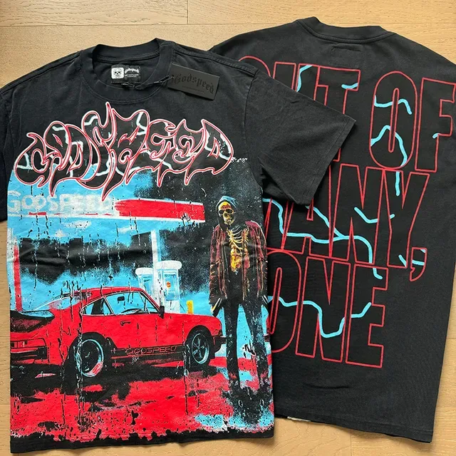 Black Red Graphic-Print Oversized Fit T-Shirt 7