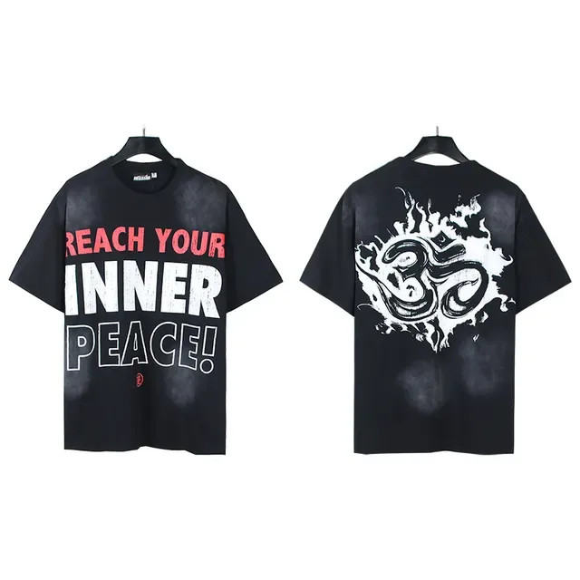 Black Red Oversized Fit Graphic Front Print T-Shirt 4