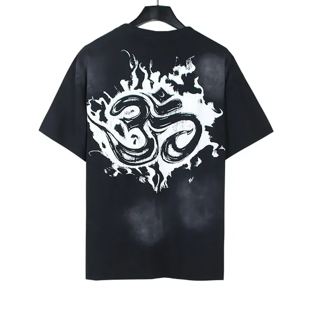 Black Red Oversized Fit Graphic Front Print T-Shirt 6