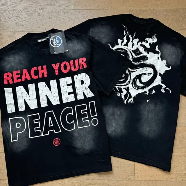 Black Red Oversized Fit Graphic Front Print T-Shirt 7