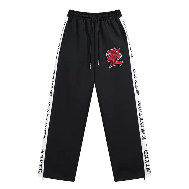 Black Side-Stripe Embroidered Logo Sweatpants 2