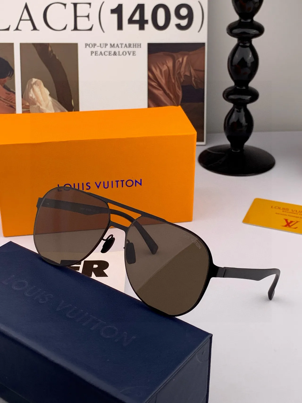 Black Silver Aviator-Style Metal Frame Sunglasses 3
