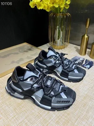 Black Silver Chunky Platform Sole Multi-Strap Lace System Sneakers 5