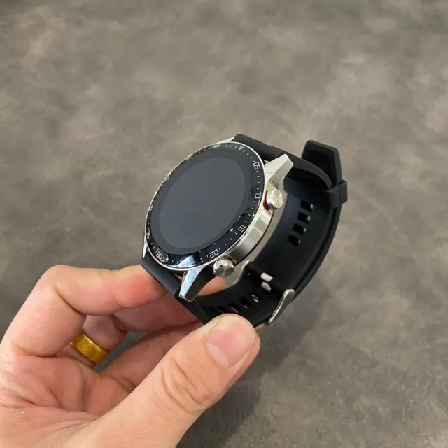 Black Silver Round Digital Display Vented Silicone Strap Sports Watch 3