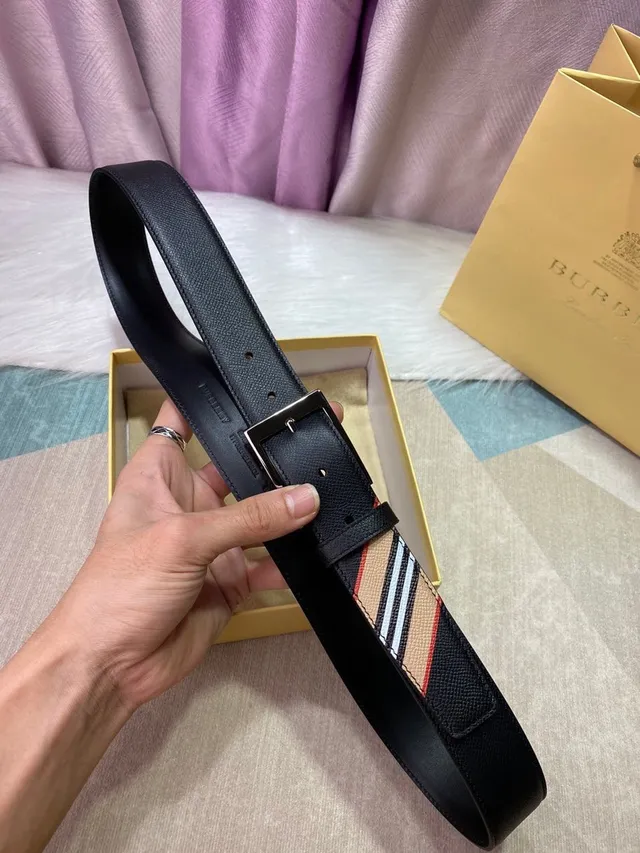 Black Silver Textured Rectangular Buckle Leather Belt 5