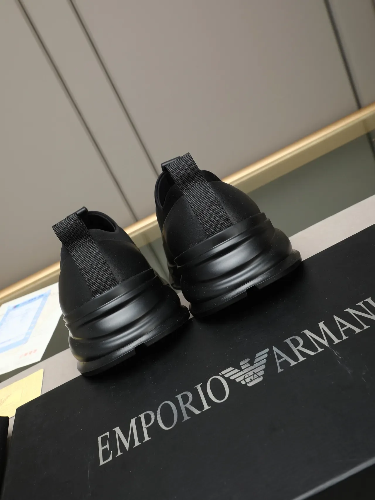 Black Slip-On Sculpted Sole Sneakers 4