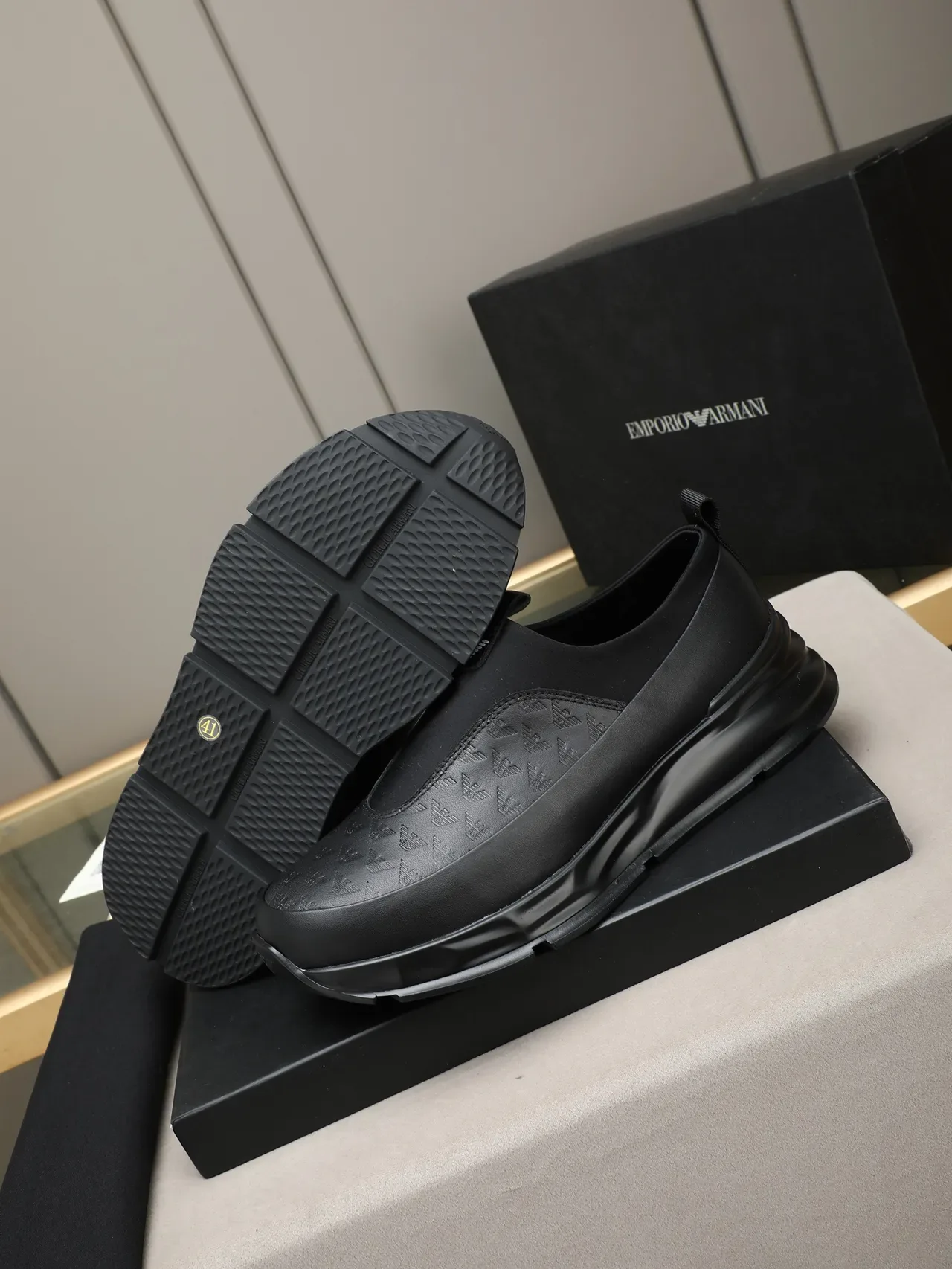 Black Slip-On Sculpted Sole Sneakers 5