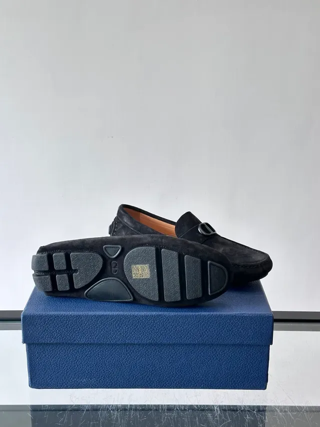 Black Suede Saddle Strap Loafer 2