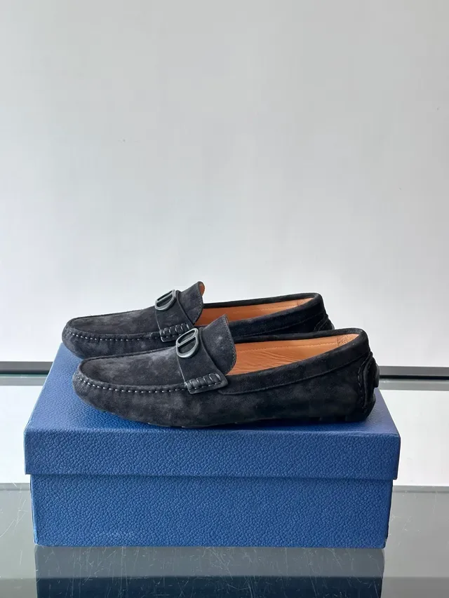 Black Suede Saddle Strap Loafer 5