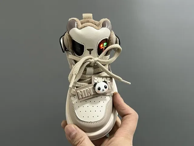 Black White Panda-Themed Plush-Lined Lifestyle Sneakers 21