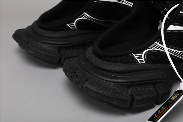Black White Silhouette Geometric Overlays Chunky Sneakers 2