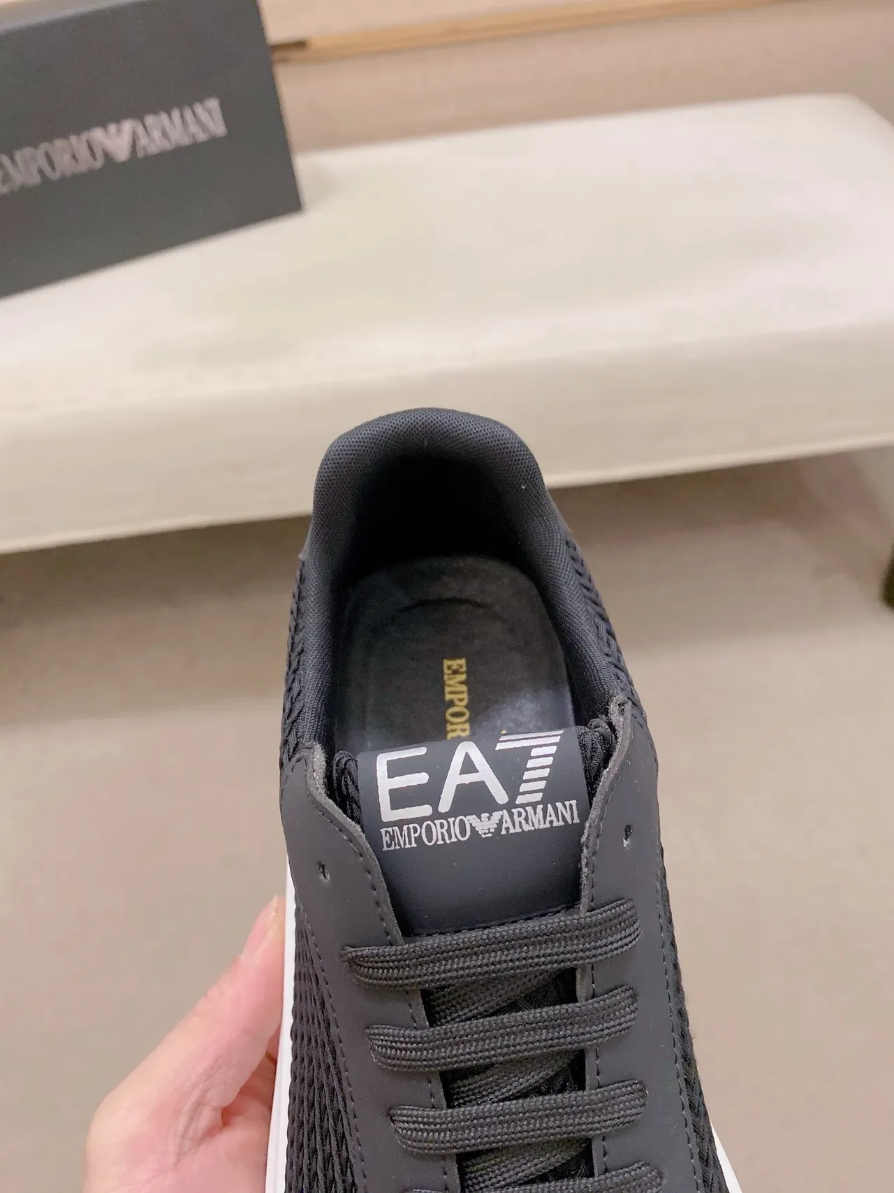 Black Woven Upper Chunky Sole Lifestyle Sneaker 6