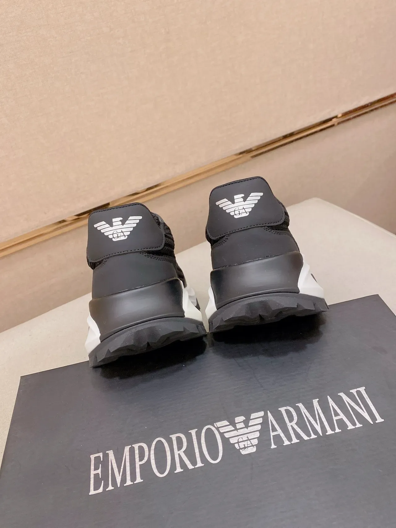 Black Woven Upper Chunky Sole Lifestyle Sneaker 8