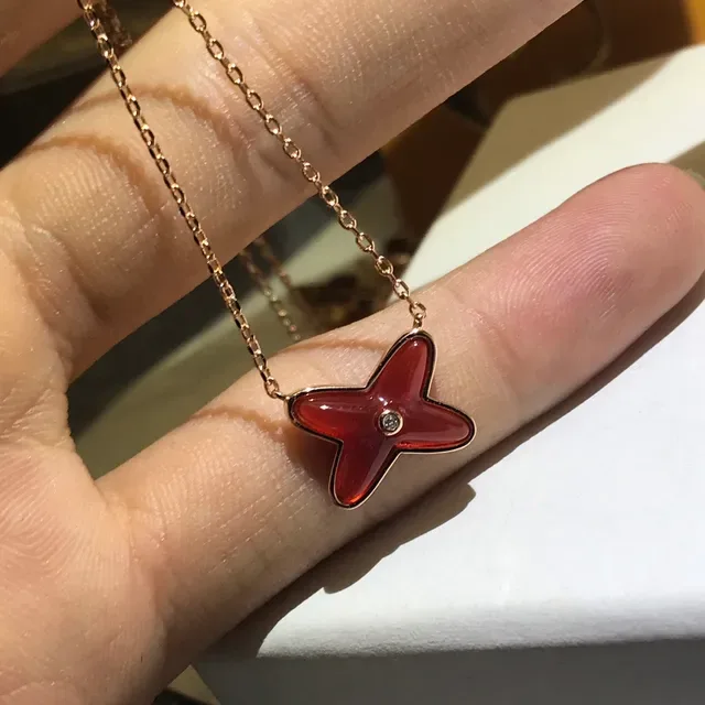 Blue Gold Star-Shaped Enamel Pendant Central Pavé Stone Necklace 3