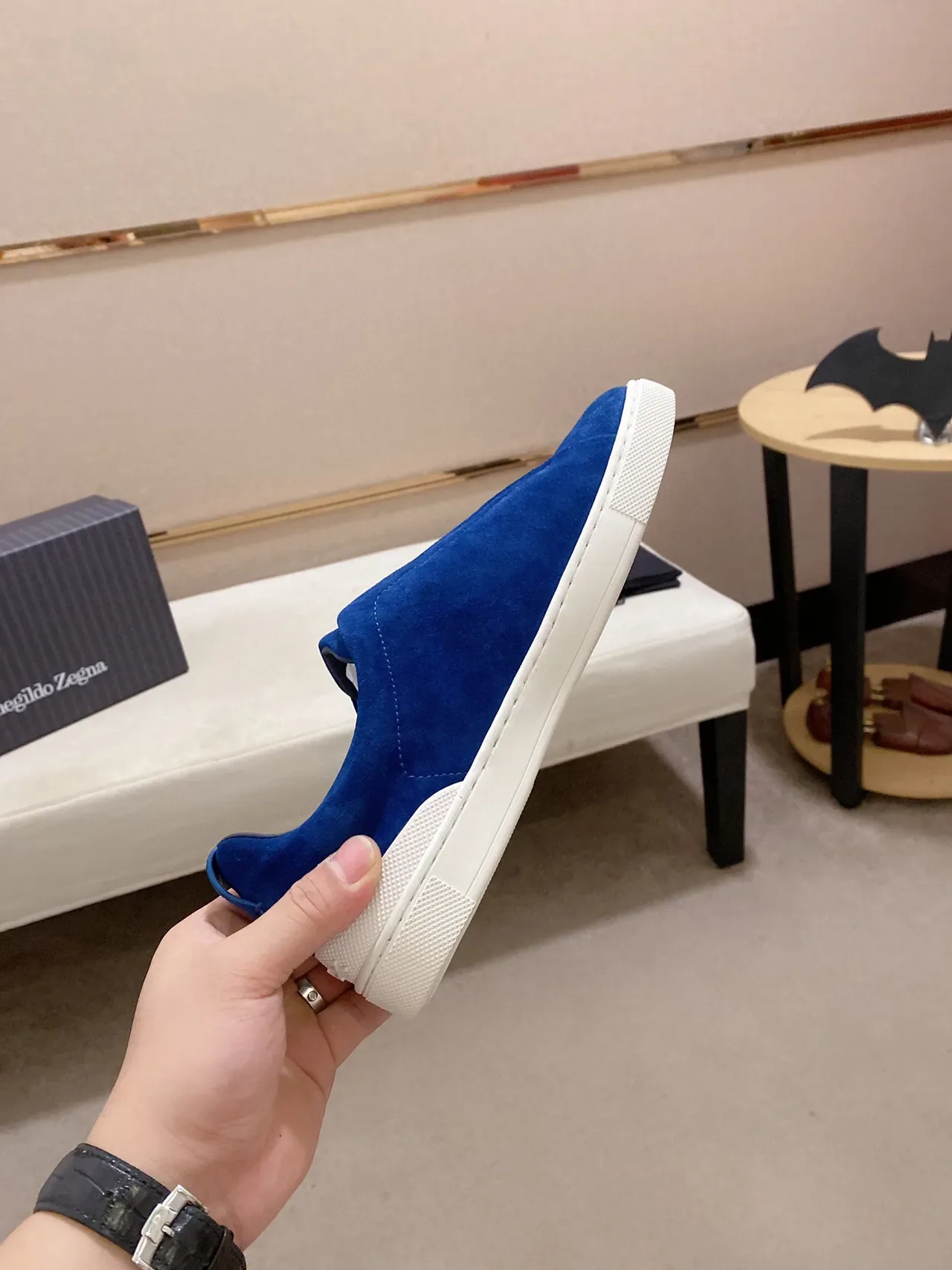 Blue Suede Slip-On Lifestyle Sneaker 7