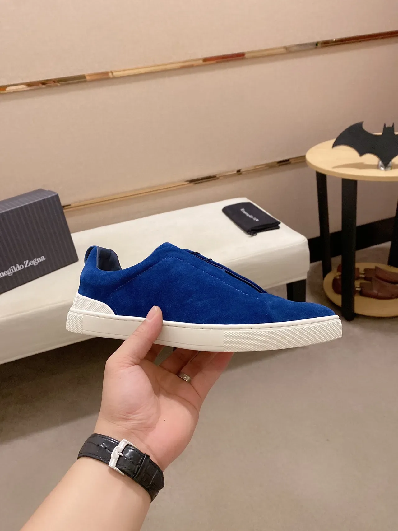 Blue Suede Slip-On Lifestyle Sneaker 8