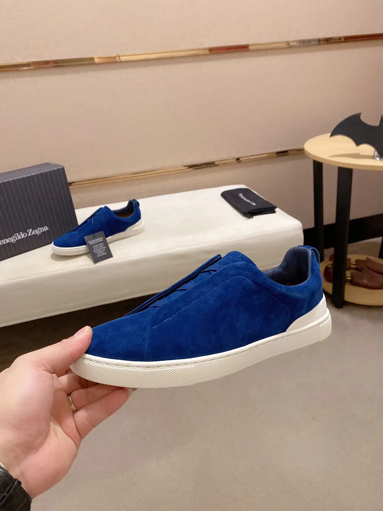 Blue Suede Slip-On Lifestyle Sneaker 9
