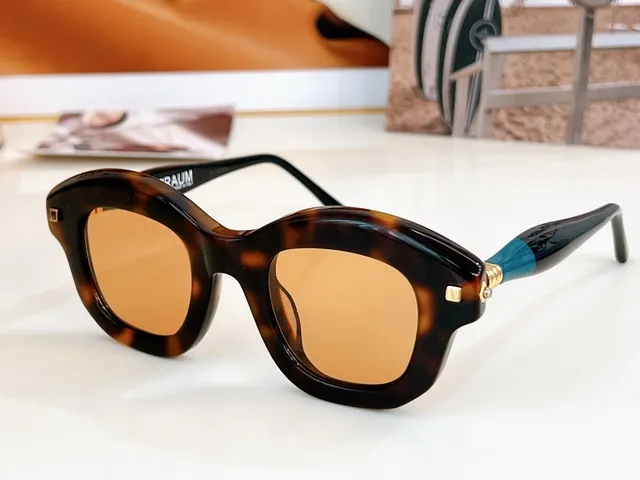 Blue White Oversized Rectangular Silhouette Metal Hinge Accents Sunglasses 5