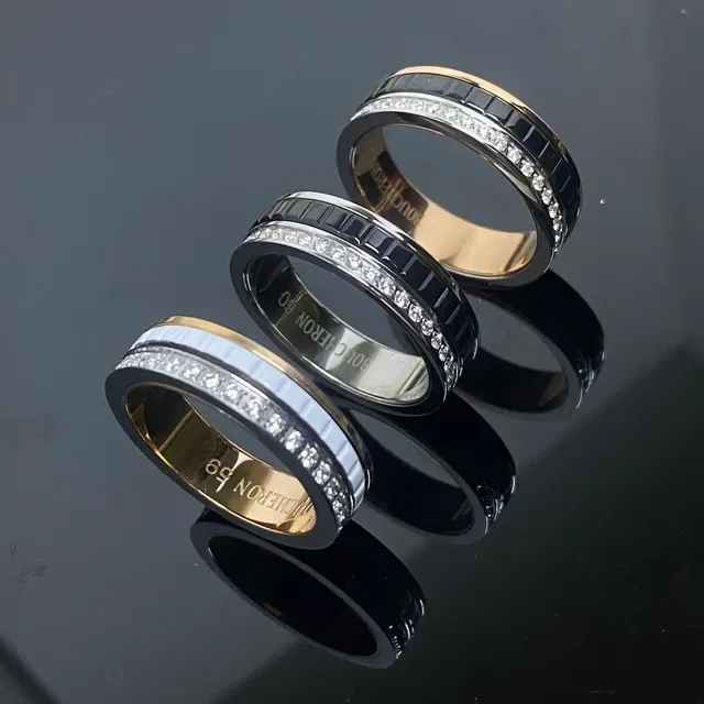 Boucheron Quatre Classic Pavé Diamond Black and Gold Tone Ring 3