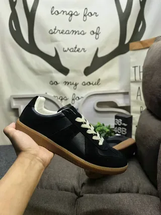 Brown and Tan Panelled Suede Leather Low-Top Lifestyle Sneakers 6