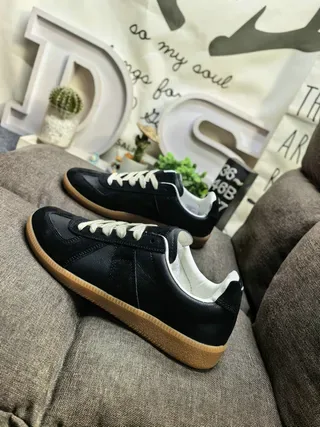 Brown and Tan Panelled Suede Leather Low-Top Lifestyle Sneakers 7