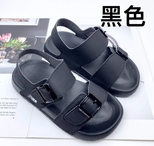 Brown and Tan Two-Strap Buckle Sandals 6