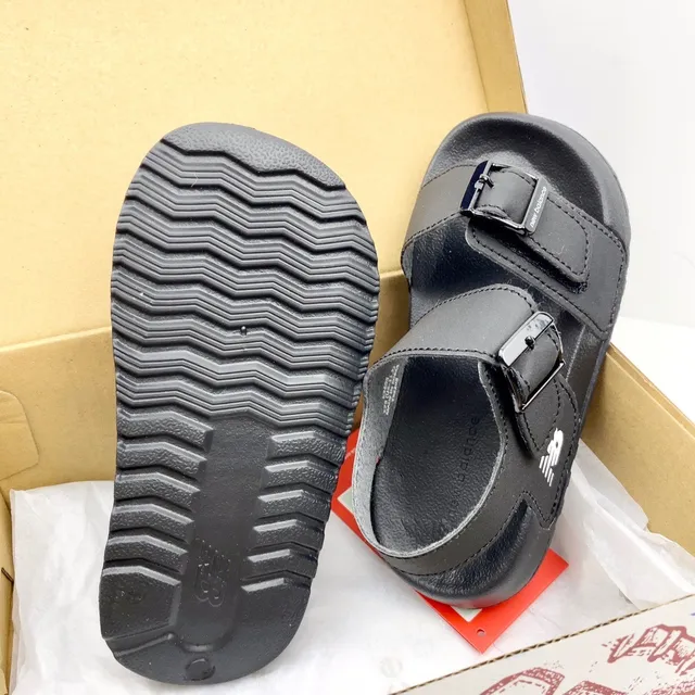 Brown and Tan Two-Strap Buckle Sandals 23