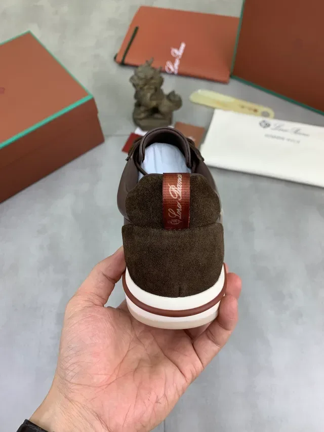 Brown and Taupe Mixed-Material Lifestyle Sneaker 3