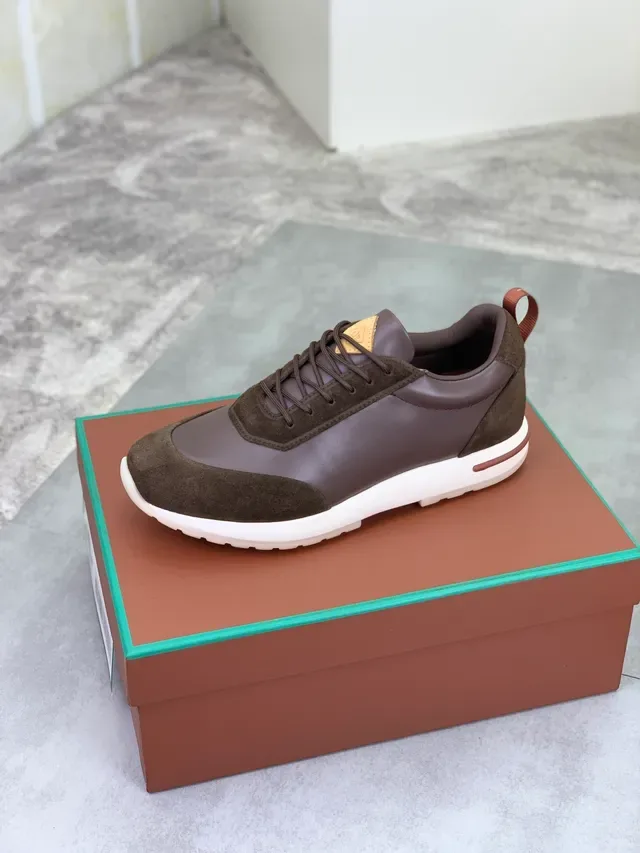 Brown and Taupe Mixed-Material Lifestyle Sneaker 4