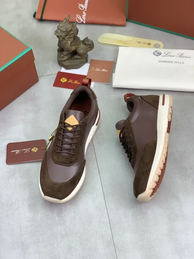 Brown and Taupe Mixed-Material Lifestyle Sneaker 5