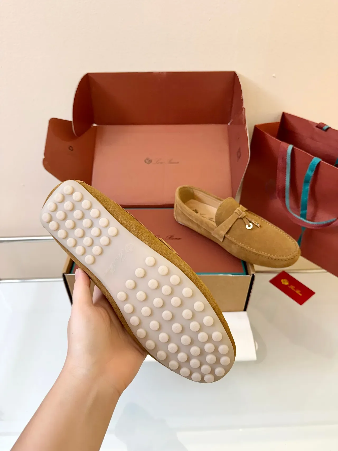 Brown Beige Suede Upper Tassel Strap Loafer 5
