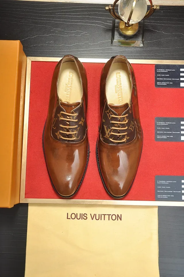 Brown Polished Leather Cap Toe Oxford Shoes 5