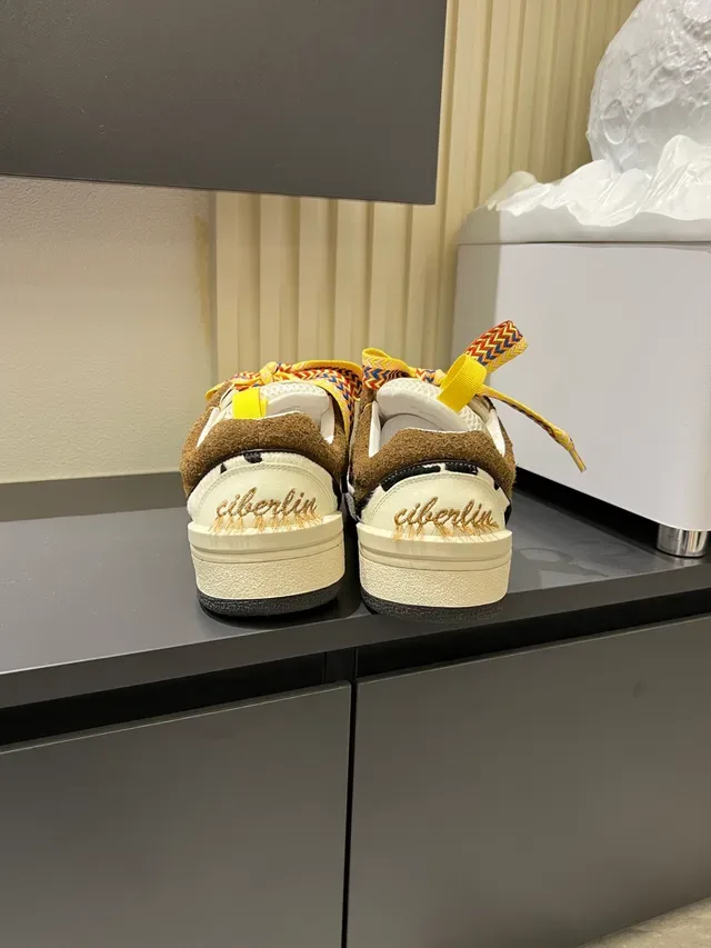 Brown Suede and Multicolor Woven Lace Lifestyle Sneaker 2