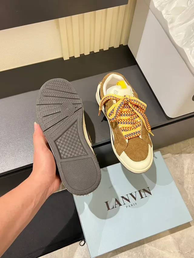 Brown Suede and Multicolor Woven Lace Lifestyle Sneaker 4