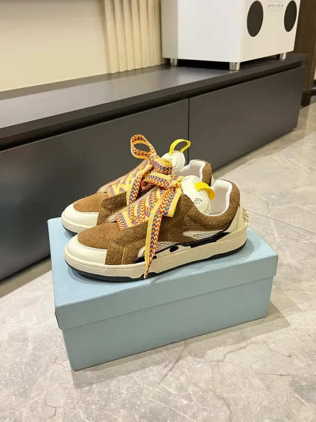 Brown Suede and Multicolor Woven Lace Lifestyle Sneaker 5