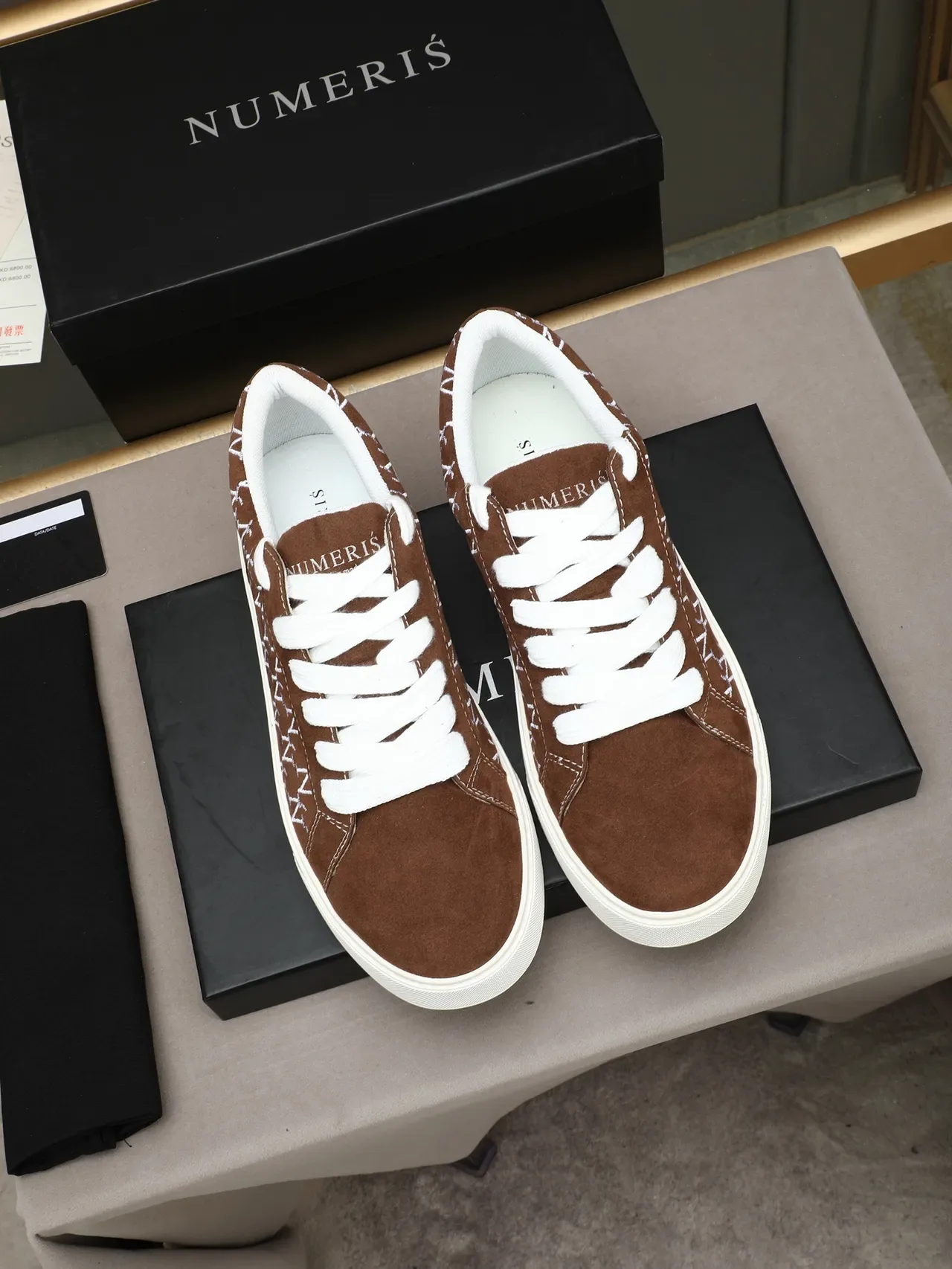 Brown Suede Monogram Platform Sneaker 2