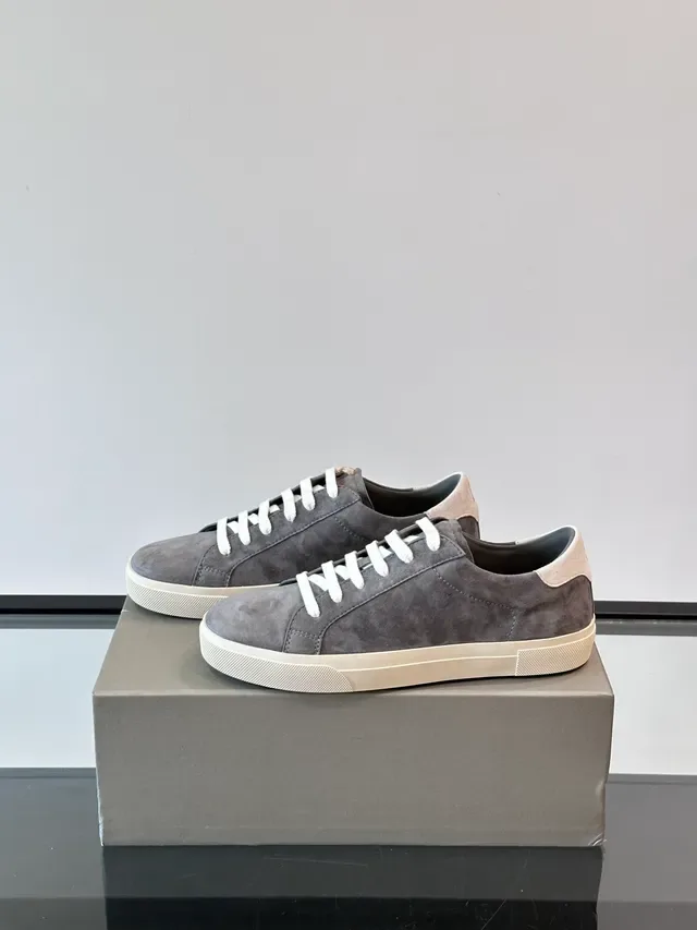 Brunello Cucinelli Gray Suede Low-Top Lifestyle Sneakers 4