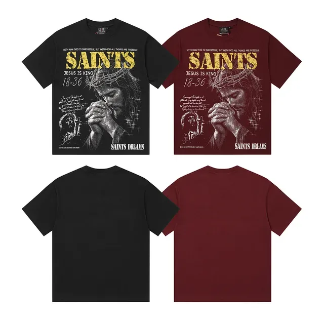 Burgundy Black Oversized Fit Graphic Print T-Shirt 2